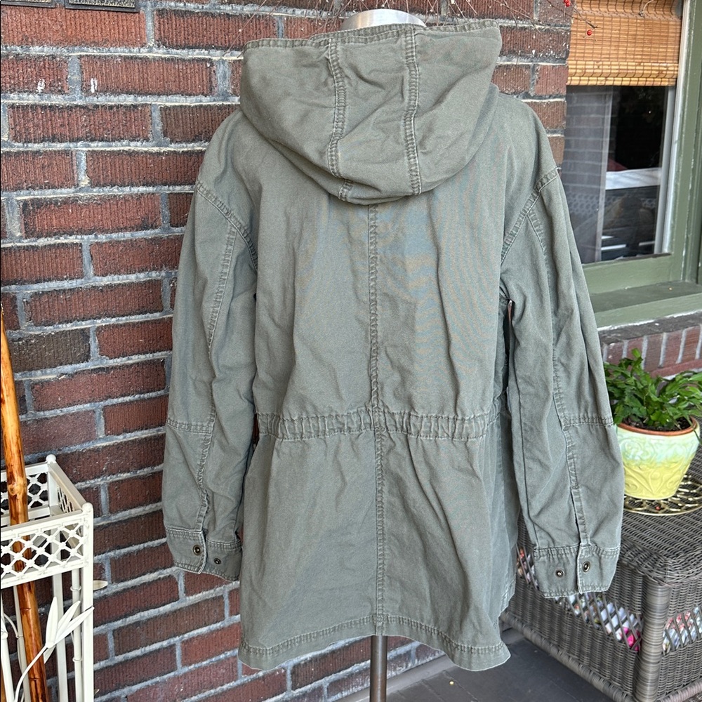 Universal Thread olive green cotton utility field jacket w/hood/pockets. Sz XXL - Picture 2 of 10